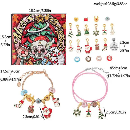 Santa Claus DIY Bracelet Advent Calendar - Christmas Jewelry Making Kit