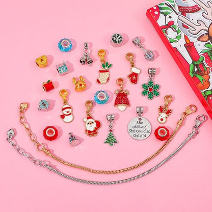 Santa Claus DIY Bracelet Advent Calendar - Christmas Jewelry Making Kit