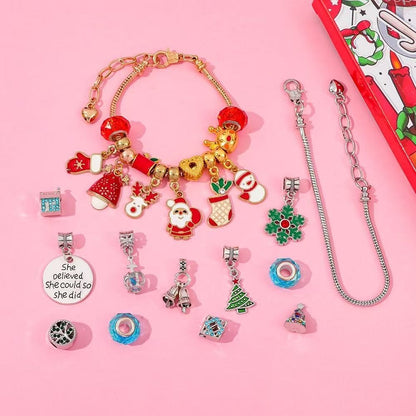 Santa Claus DIY Bracelet Advent Calendar - Christmas Jewelry Making Kit
