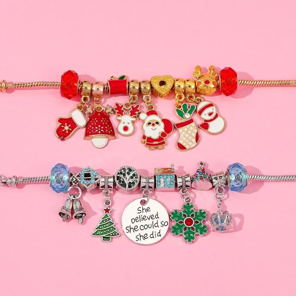 Santa Claus DIY Bracelet Advent Calendar - Christmas Jewelry Making Kit