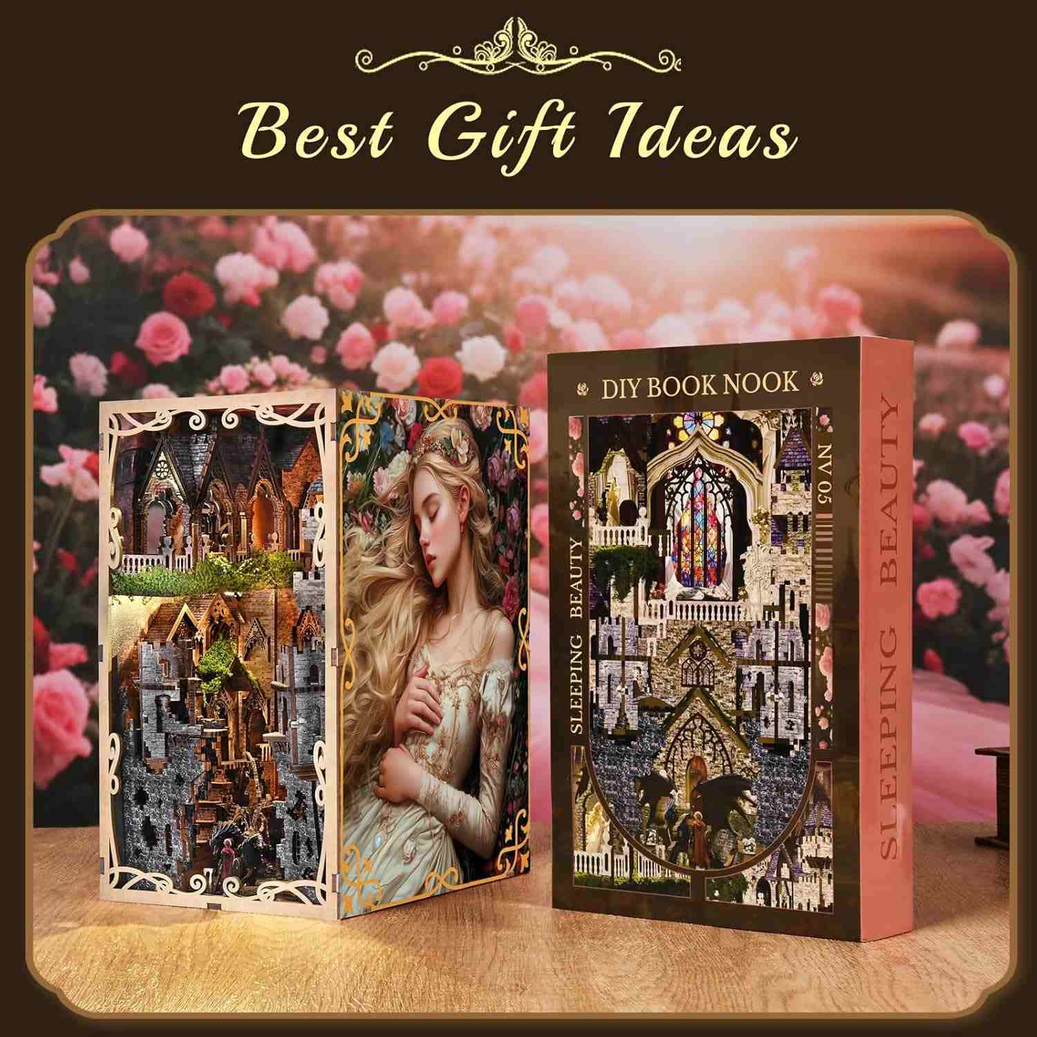DIY book nook kit with Sleeping Beauty design