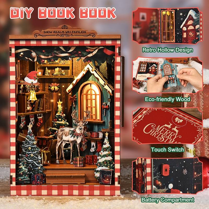 Santa’s Christmas Cottage DIY Book Nook Kit