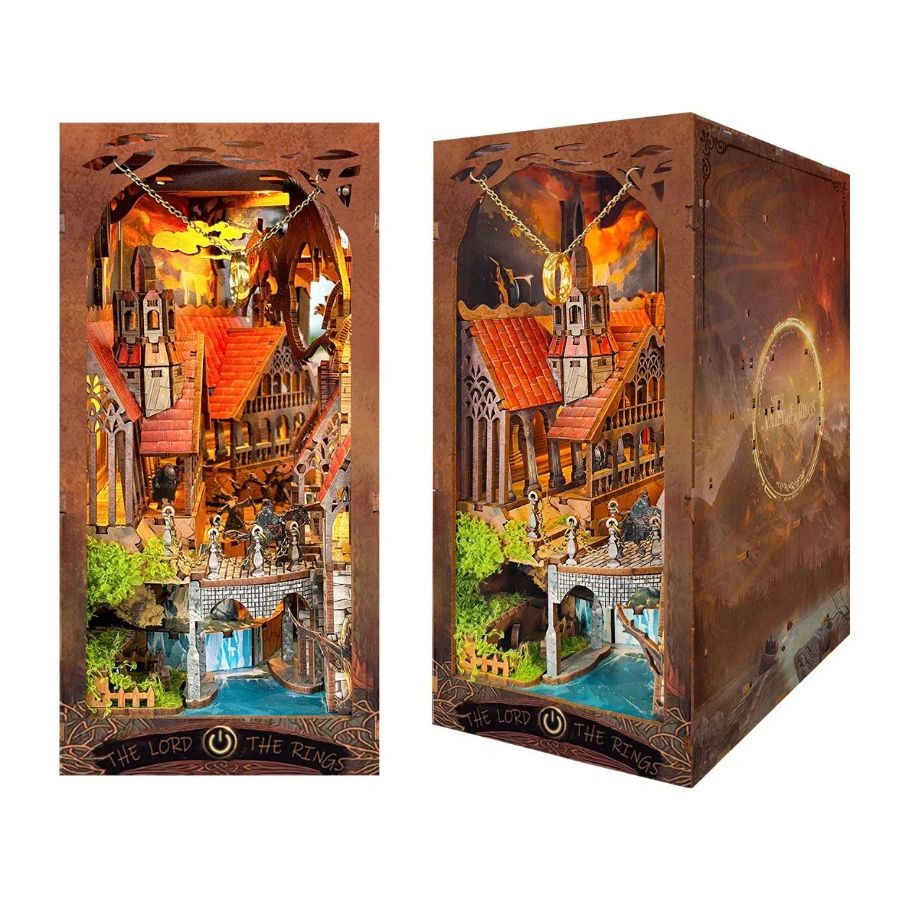 front and side view of 
Spirit Valley of the Magic Ring DIY Book Nook Kit