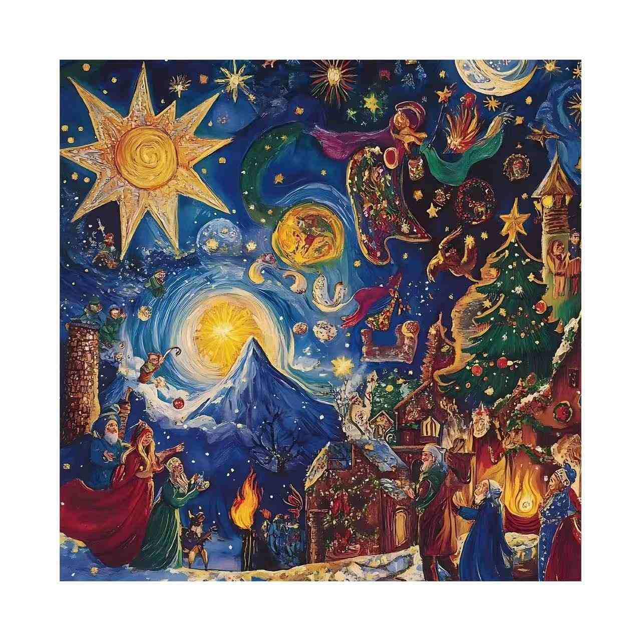 Starry Night Christmas Wooden Jigsaw Puzzle