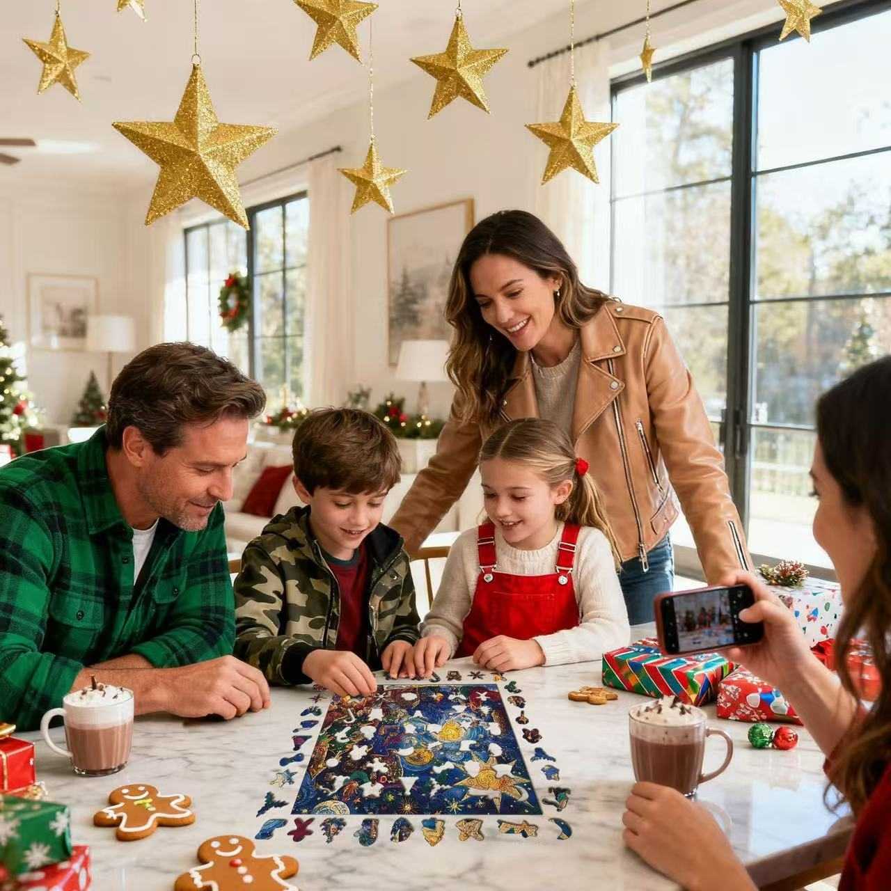 Starry Night Christmas Wooden Jigsaw Puzzle