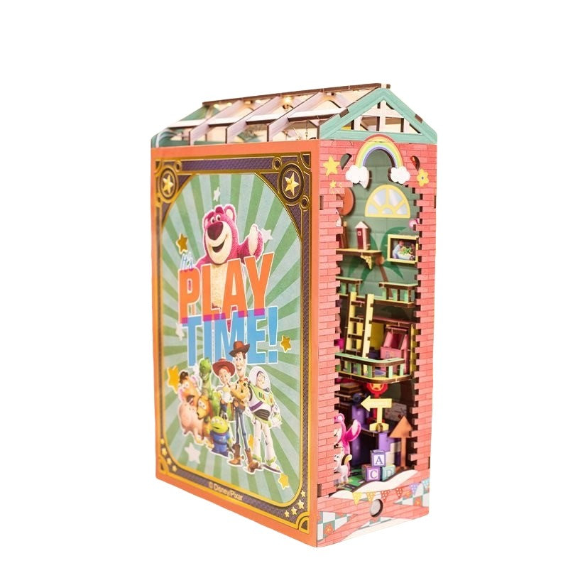 Toy Story DIY Book Nook Kit, a miniature crafts inspired by the film "Toy Story", perfect for 3D puzzles bookend lovers, model building lovers, dollhouse collectors, bookshelf insert decor, A great DIY project for Toy Story fans.
