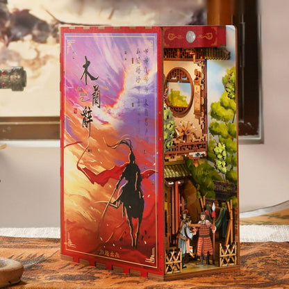 The Ballad of Mulan DIY Book Nook Kit | 3D Wooden Puzzle Bookend | Bookshelf Inert Diorama | Miniature House
