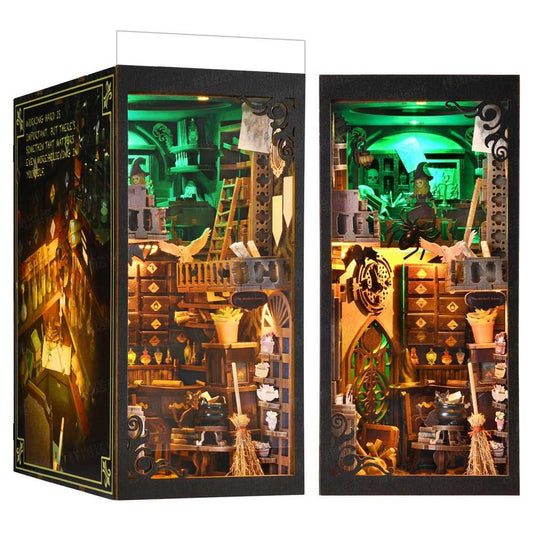 The Master's House DIY Book Nook Kit, a magic college series miniature crafts inspired by Harry Potter, with abundant scenes, snap-in design, dust cover, perfect for bookend lovers, model building lovers, dollhouse collectors, bookshelf insert decor. A great DIY project for wizarding world lovers.