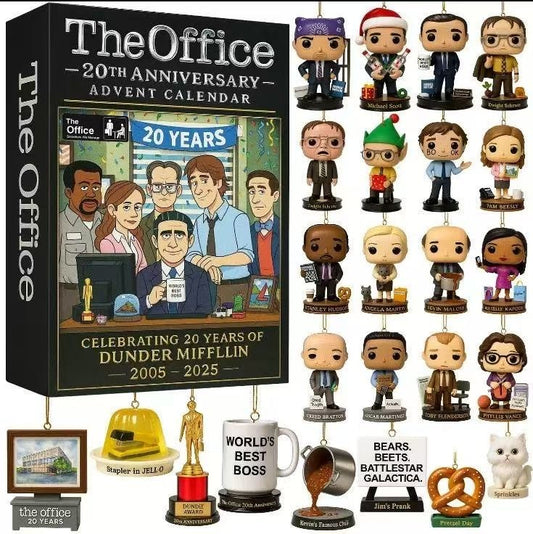 The Office 20th Anniversary Advent Calendar with figurines and packaging