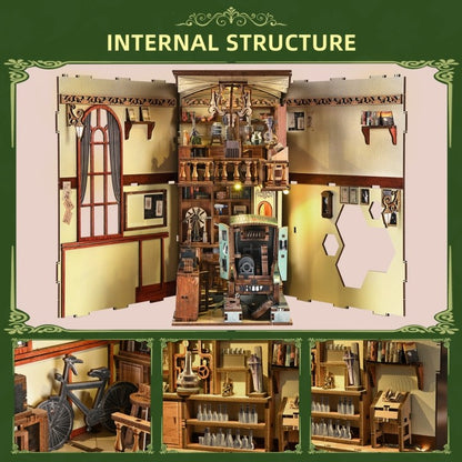 internal structure of the Radium Lady's room with miniature furniture and decors