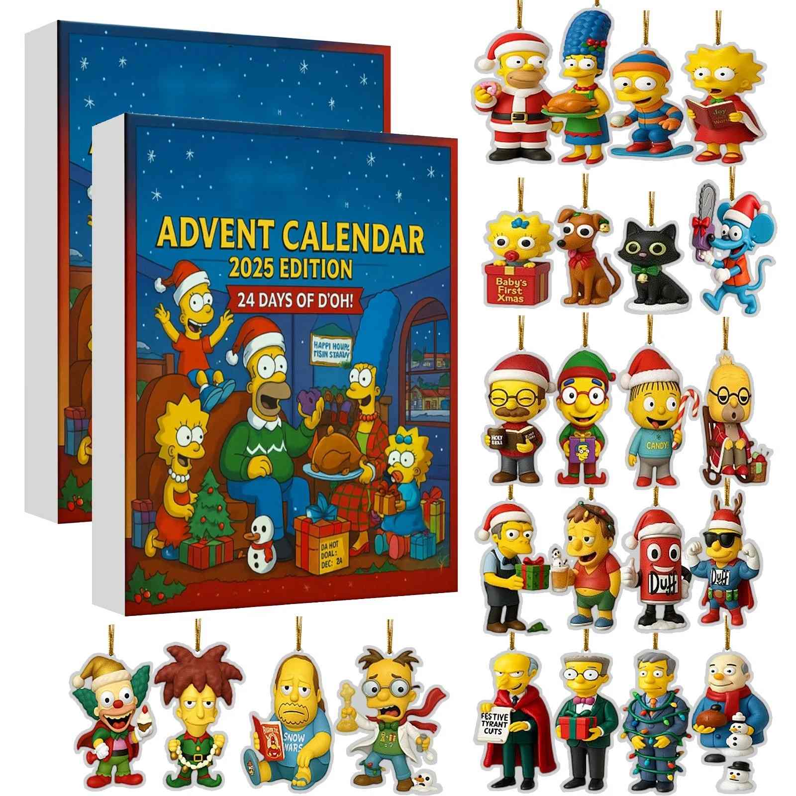 Simpsons Advent Calendar 2025 with figures on a white background