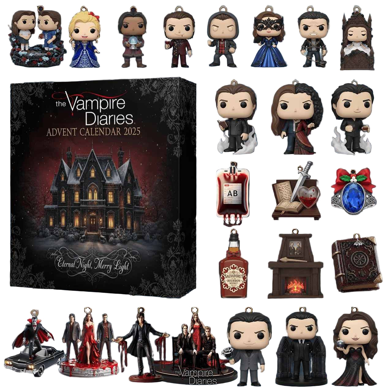Vampire Diaries advent calendar with character figurines