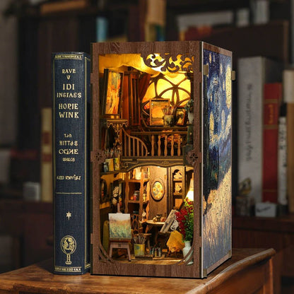 image displaying the Van Gogh Studio Book Nook as a bookshelf insert