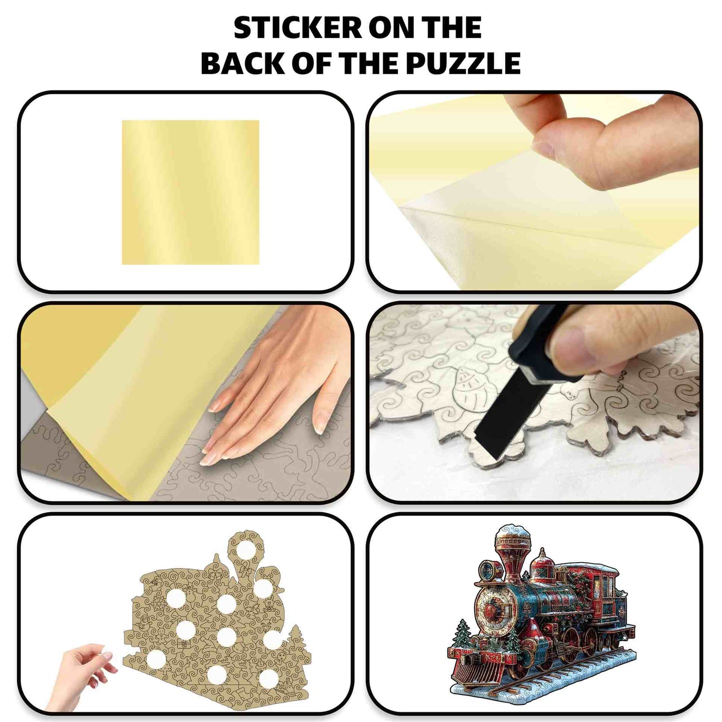 Vintage Christmas Steam Train Wooden Jigsaw Puzzle