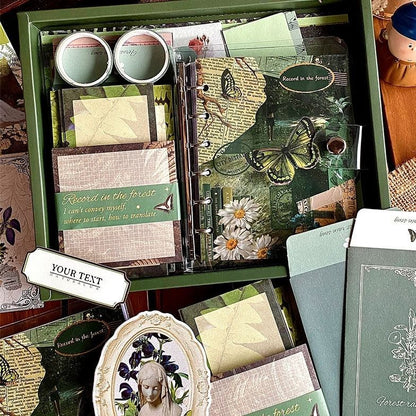 vintage-style DIY Journaling Kit with nature-themed designs.