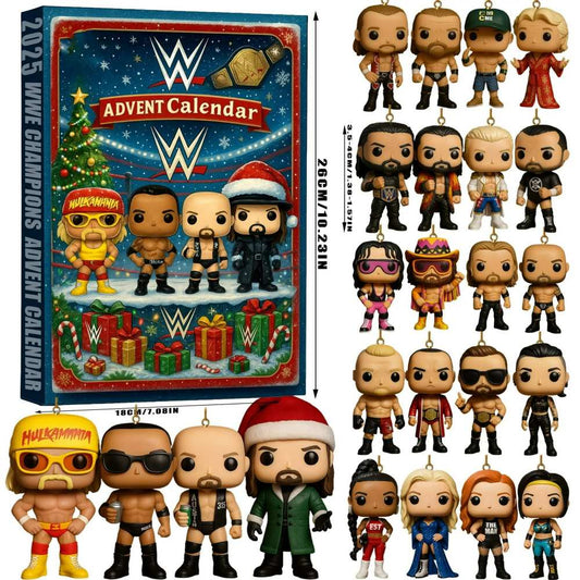 WWE Advent Calendar with figures on a white background