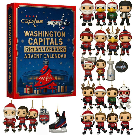 Washington Capitals 51st Anniversary Advent Calendar with collectible figures and items.