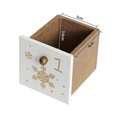 White Christmas Tree Wooden Advent Calendar