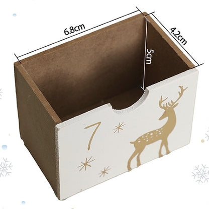 White Wooden Christmas Advent Calendar with 25 Drawers