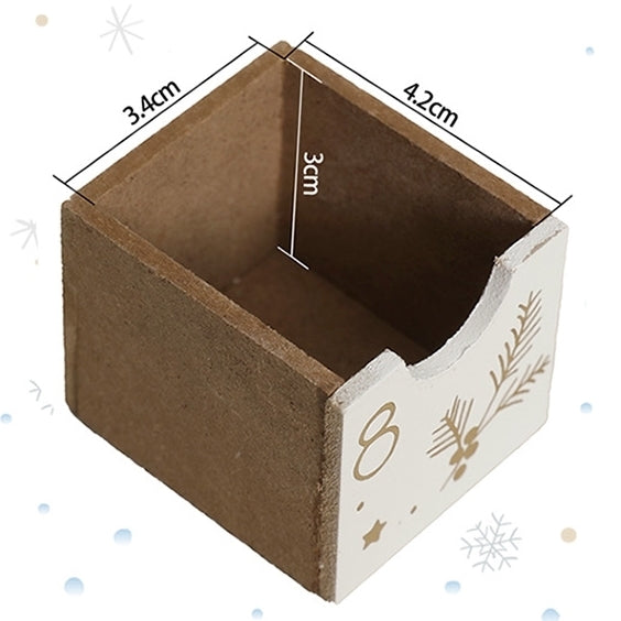 White Wooden Christmas Advent Calendar with 25 Drawers