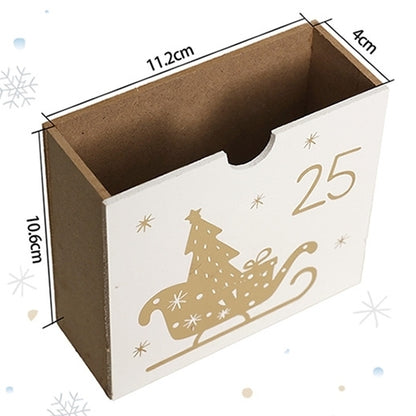 White Wooden Christmas Advent Calendar with 25 Drawers