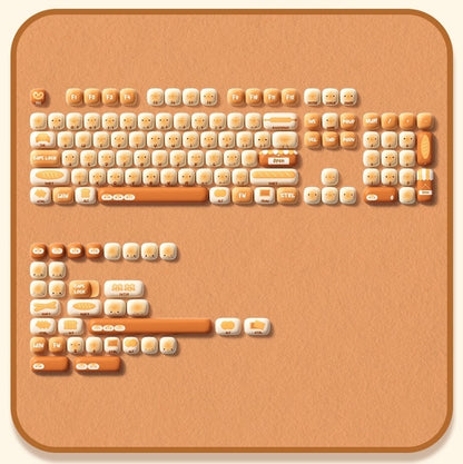 WonderBun Toasted Bread DIY Keycaps – PBT MOG Profile Keycap Set for Mechanical Keyboards (138 Keys)