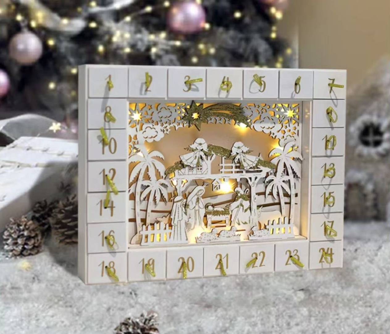 Wooden Nativity Advent Calendar