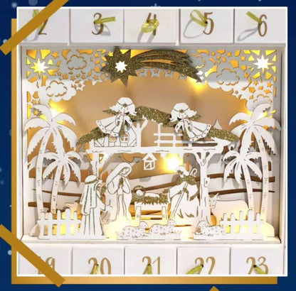 Wooden Nativity Advent Calendar