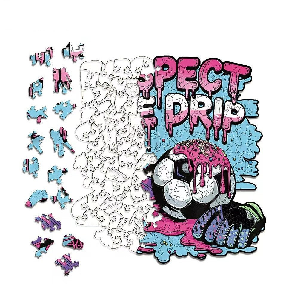 World Cup Soccer Graffiti Wooden Jigsaw Puzzle
