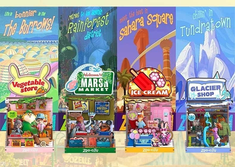 Zoo City 3D Wooden Puzzle | Zootopia Inspired Miniature