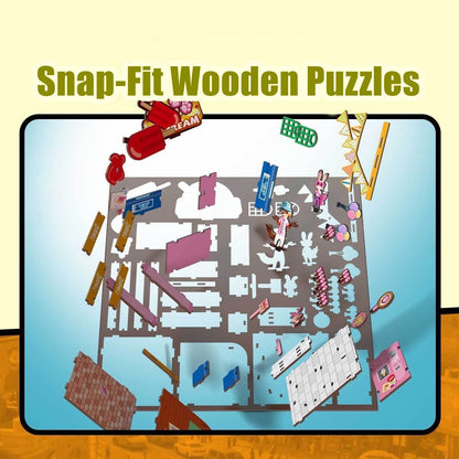 Zoo City 3D Wooden Puzzle | Zootopia Inspired Miniature