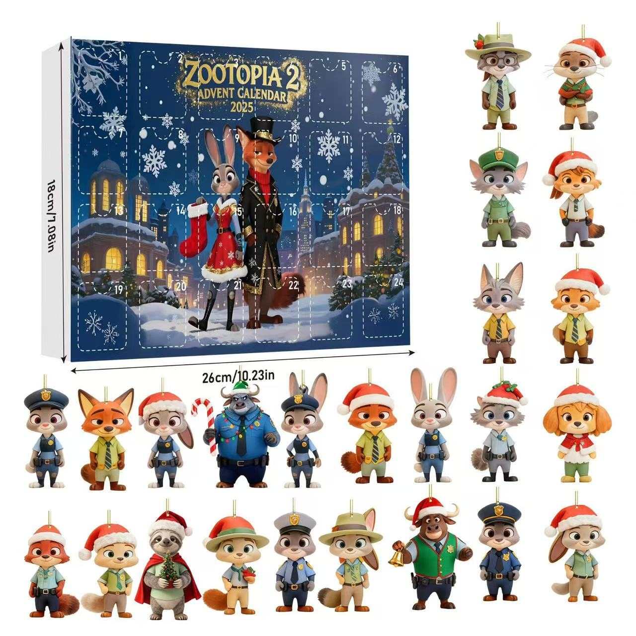 Zootopia Advent Calendar - 2D Flat Acrylic Collectibles