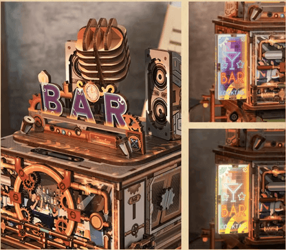 Punk Bar DIY 3D Wooden Puzzles Mechanical Puzzles Diorama Miniature detail