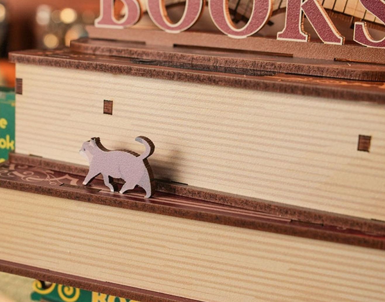 bookstore 3D wooden puzzle diy miniature crafts