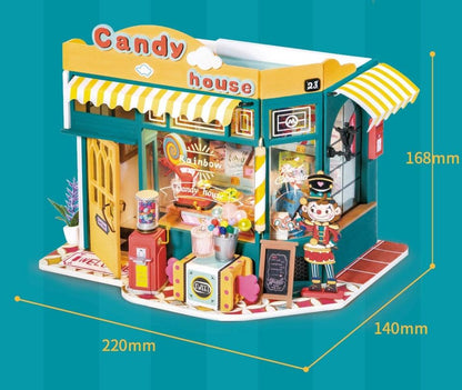 candy house diy miniature dollhouse kit size