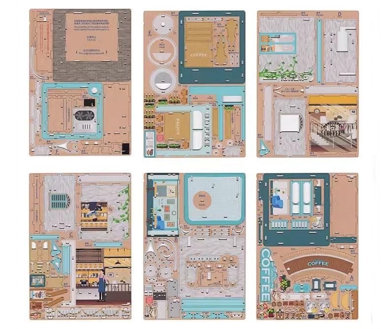 Seaside Cafe 3d wooden puzzles diy kit-plywood