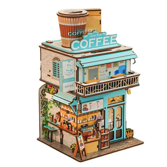 Seaside Cafe 3d wooden puzzles diy kit