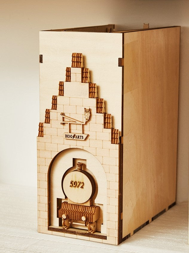 Hogsmeade Village Harry Potter Diagon Alley DIY Book Nook Kit - Bookshelf Insert Diorma - Miniature Crafts - back