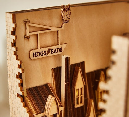Hogsmeade Village Harry Potter Diagon Alley DIY Book Nook Kit - Bookshelf Insert Diorma - Miniature Crafts - detail