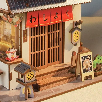 Japanese restaurant themed diy 3d wooden mechanical jigsaw puzzles for desk accessories -detail