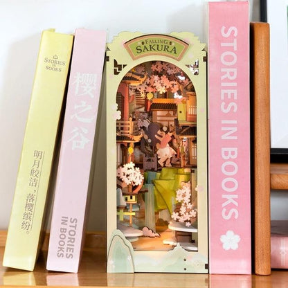 Falling Sakura - DIY Wooden Book Nook Kit - Tonecheer