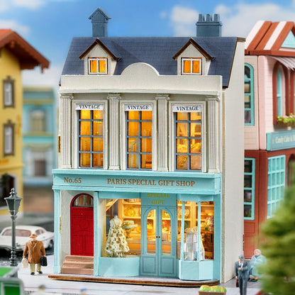 exterior of the Mini Gift Shop DIY Miniature House kit