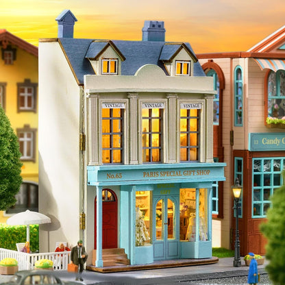 exterior of the Mini Gift Shop DIY Miniature House kit