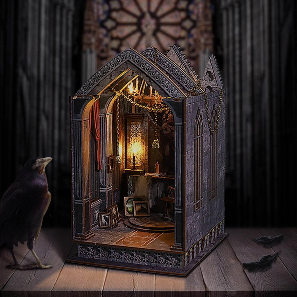 Gothic Architecture Inspired DIY Book Nook Kit 3D Wooden Bookend