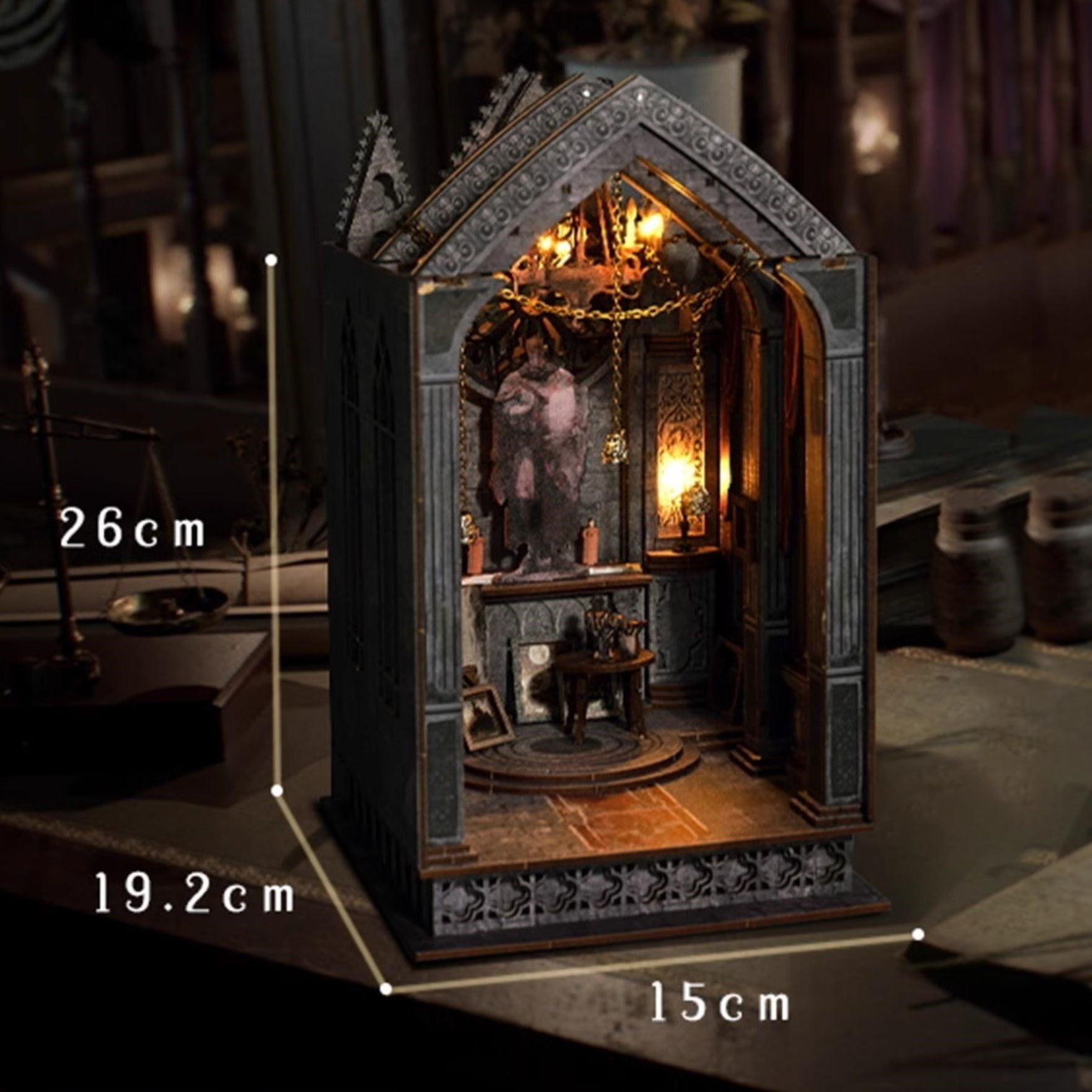 Gothic Architecture Inspired DIY Book Nook Kit 3D Wooden Bookend