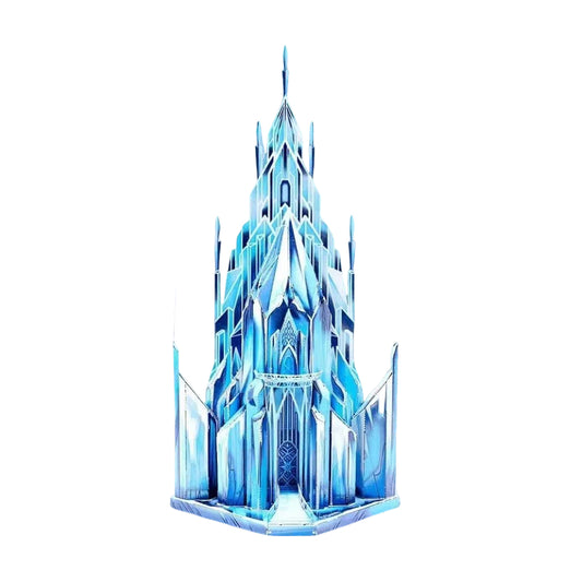 image displaying the finished Ice Castle 3D Metal Puzzle model in white background