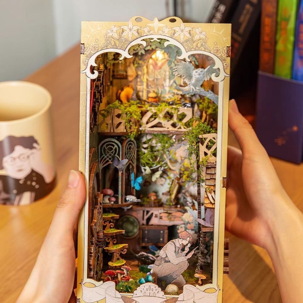Insect Story DIY Book Nook Kit, Souvenirs Entomologiques inspired bookshelf insert decor miniature, 3d wooden puzzles - diy kit