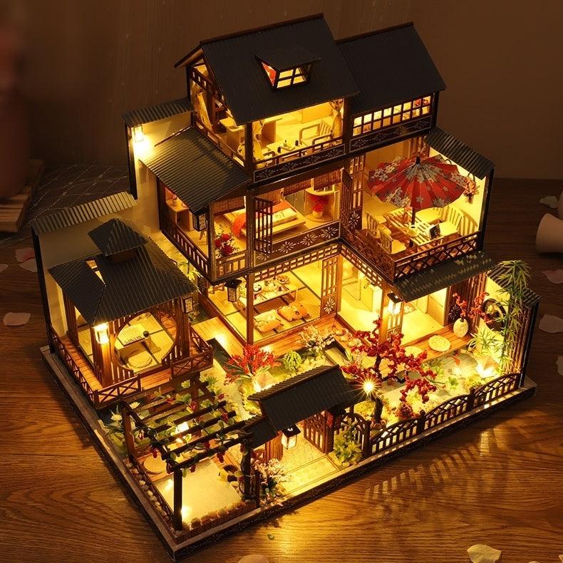 Spring Courtyard - Japanese House- DIY Miniature Dollhouse Kit - Tonecheer