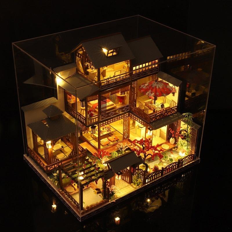 DIY Traditional Chinese online Courtyard Rock Garden Miniature Historical Model Dollhouse Craft Kit