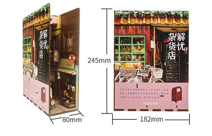 Japanese Grocery Store - DIY Book Nook Kit - Bookshelf Insert Diorama Decor -size